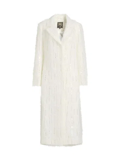 Milly Women's Rhinestone-embellished Long Coat In White