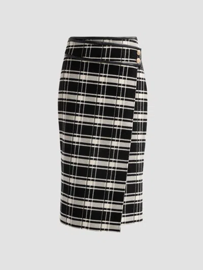 Milly Women's Rina Plaid Midi Skirt In Black