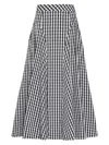 Milly Robin Gingham Midi Skirt In White