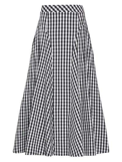 Milly Women's Robin Gingham Midi-skirt In Multi