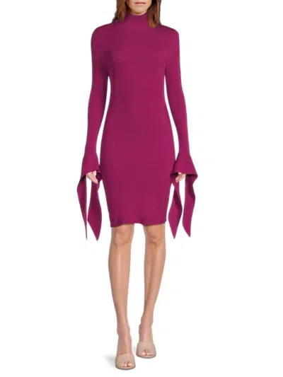 Milly Women's Rowa Bodycon Sweater Minidress In Dark Pink