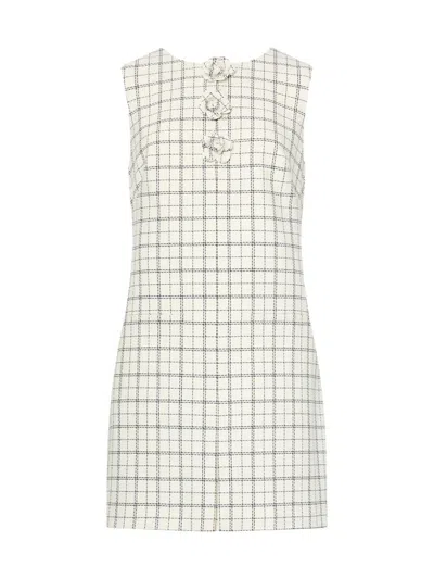 Milly Women's Saylor Appliqué Plaid Minidress In Neutral