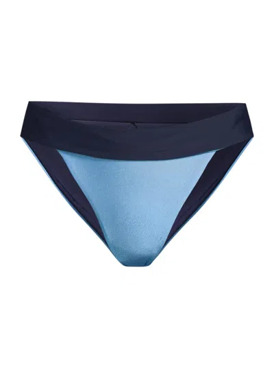 Milly Women's Scala Gloss Bikini Bottom In Blue