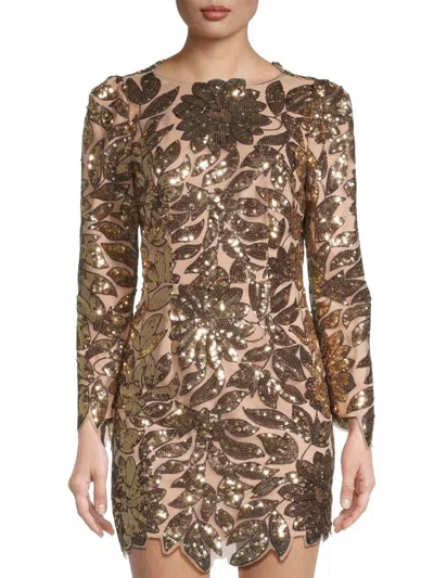 Milly Women's Scottie Sequined Minidress In Gold