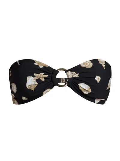 Milly Seashell O Ring Bandeau Bikini Top In Black