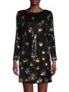 Milly Women's Selene 3d Floral Sequin Minidress In Black Multi