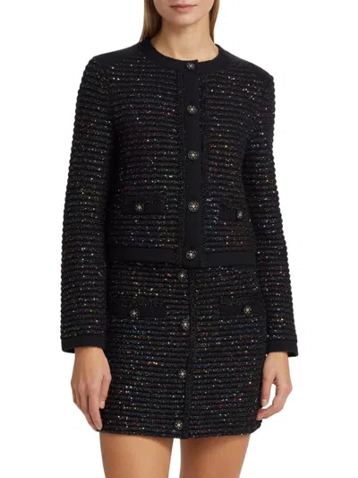 Milly Women's Sequin Textured Button-front Cardigan Jacket In Multi