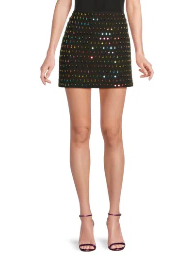 Milly Women's Sequined Sheath Miniskirt In Black