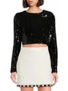 Milly Women's Shailyn 3d Sequin Embellished Top In Black