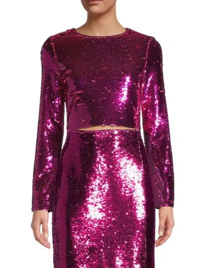 MILLY WOMEN'S SHAILYN SEQUINED CROP BLOUSE