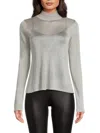 Milly Mock Neck Pullover In Silver