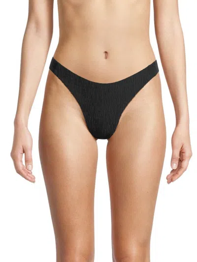 Milly Women's Smocked Bikini Bottom In Black