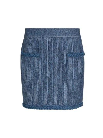 Milly Women's Soleil Pinstriped Knit Miniskirt In Multi