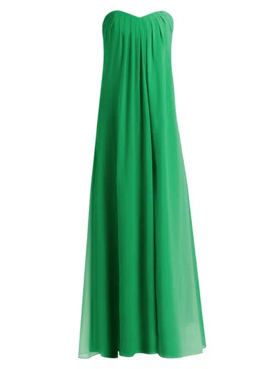 Milly Women's Sunset Stripe Strapless Maxi Dress In Green