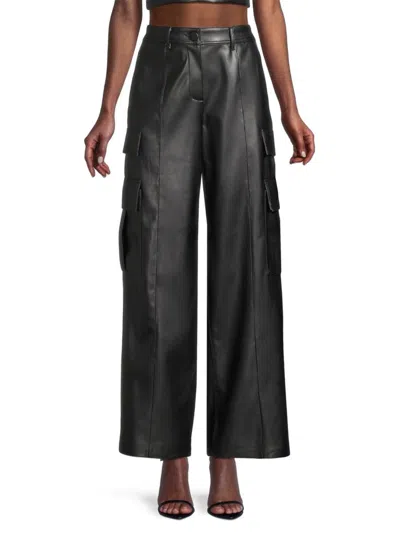 Milly Women's Tobias Faux Leather Cargo Pants In Black