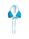 Milly Whipstitch Detail Triangle Bikini Top In Blue