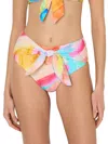 Milly Women's Watercolor Paint Stroke Bikini Bottom In Multi