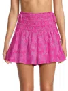 Milly Women's Wendy Heart Cotton-blend Jacquard Smocked Shorts