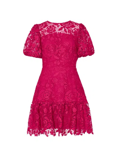 Milly Women's Yasmin Floral Lace Fit & Flare Minidress In Pink