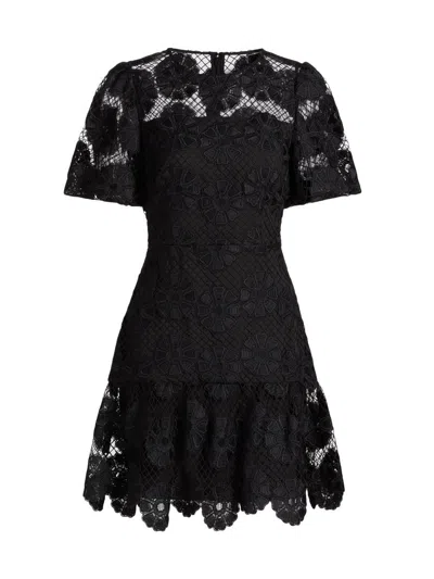 Milly Women's Yasmin Lace Minidress In Black