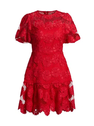 Milly Women's Yasmin Lace Minidress In Red