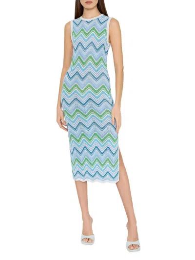 Milly Zig Zag Midi Dress In Multi