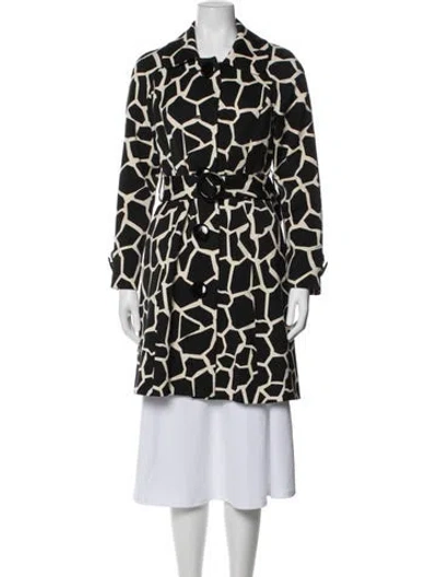 Pre-owned Milly Wool Animal Print Coat In Black