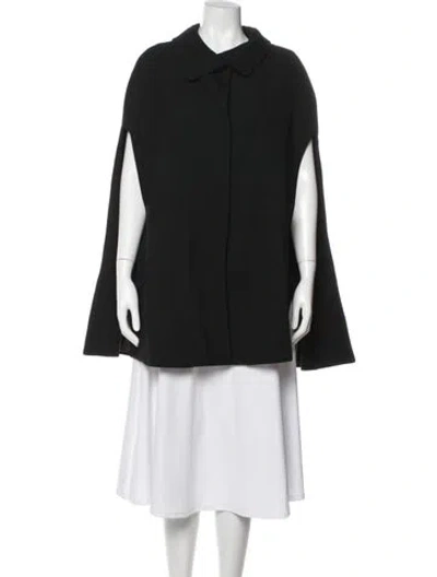 Pre-owned Milly Wool Cape In Black