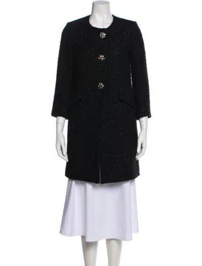 Pre-owned Milly Wool Coat In Black