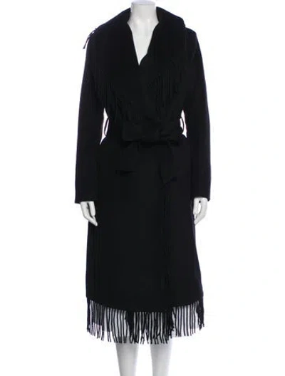 Pre-owned Milly Wool Coat In Black