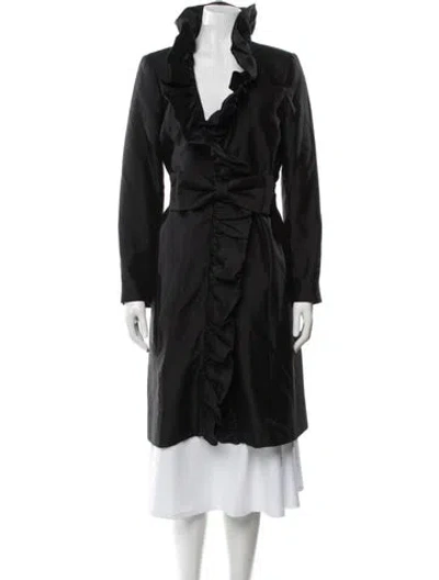 Pre-owned Milly Wool Coat In Black