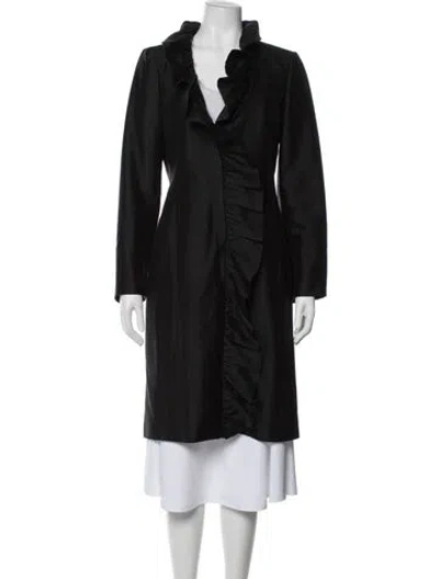 Pre-owned Milly Wool Coat In Black
