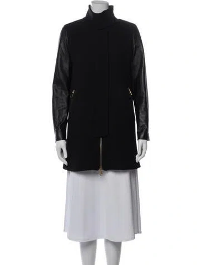 Pre-owned Milly Wool Coat In Black