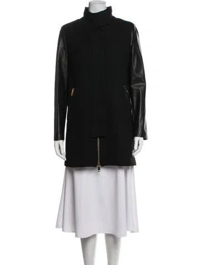 Pre-owned Milly Wool Coat In Black