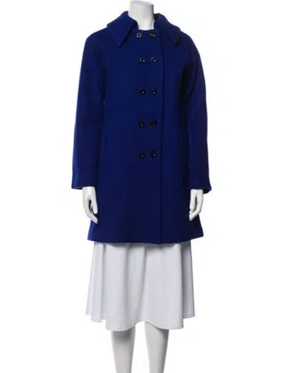 Pre-owned Milly Wool Coat In Blue