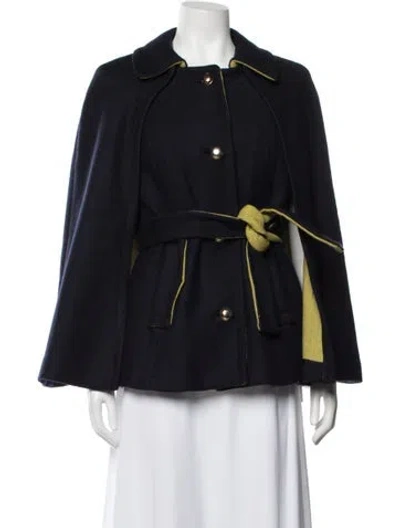 Pre-owned Milly Wool Coat In Blue