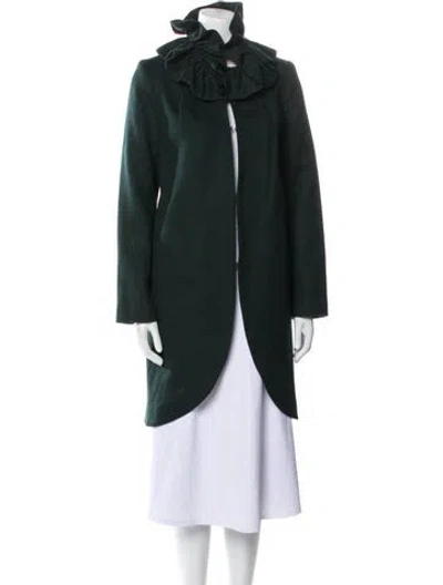 Pre-owned Milly Wool Coat In Green