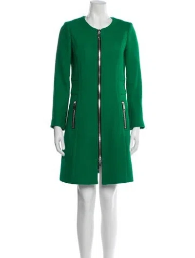 Pre-owned Milly Wool Coat In Green