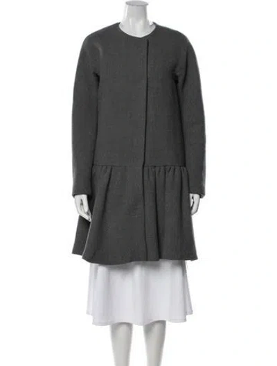 Pre-owned Milly Wool Coat In Grey