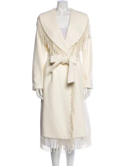 Pre-owned Milly Wool Coat In Neutral