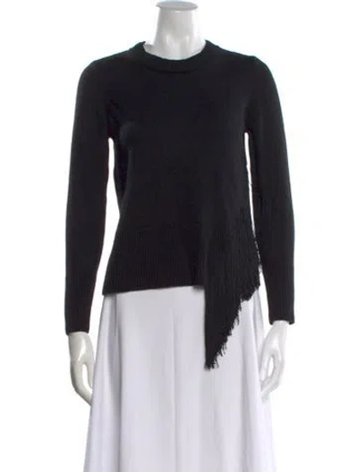 Pre-owned Milly Wool Crew Neck Sweater In Black