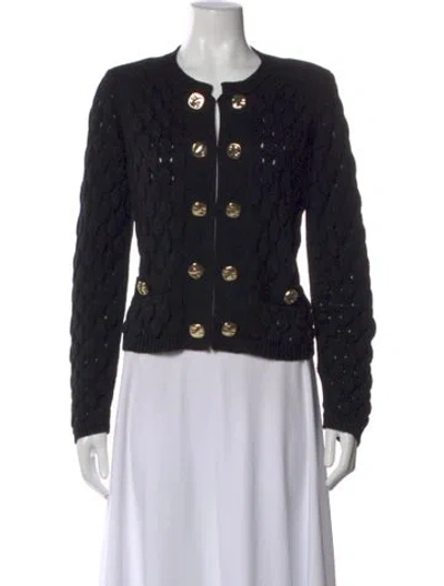 Pre-owned Milly Wool Crew Neck Sweater In Black