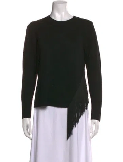 Pre-owned Milly Wool Crew Neck Sweater In Black