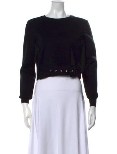 Pre-owned Milly Wool Crew Neck Sweater In Black