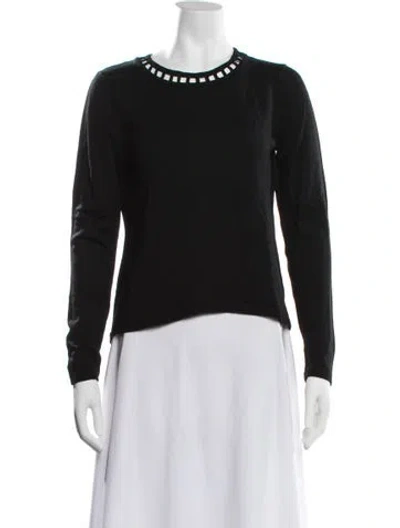 Pre-owned Milly Wool Crew Neck Sweater In Black