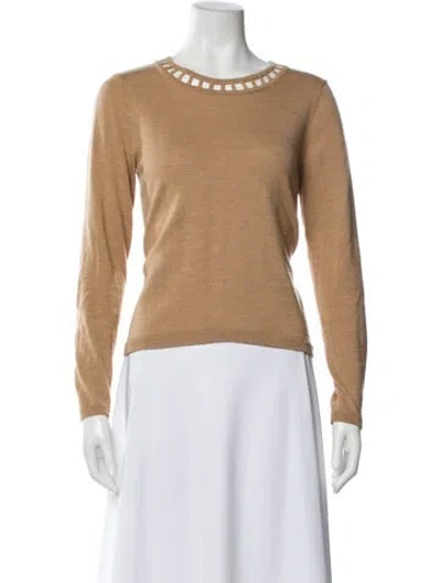 Pre-owned Milly Wool Crew Neck Sweater In Blue