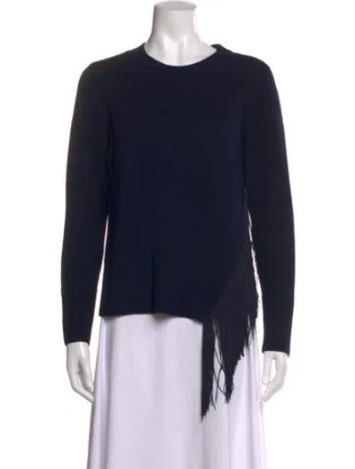 Pre-owned Milly Wool Crew Neck Sweater In Blue