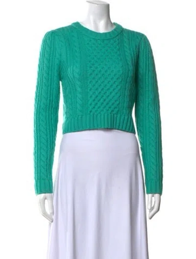 Pre-owned Milly Wool Crew Neck Sweater In Green
