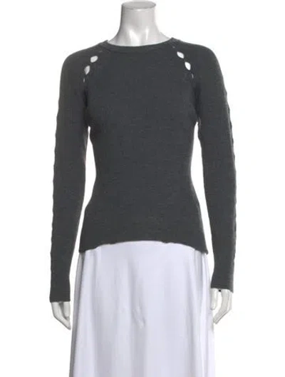 Pre-owned Milly Wool Crew Neck Sweater In Grey