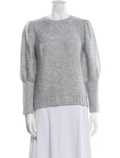 Pre-owned Milly Wool Crew Neck Sweater W/ Tags In Gray